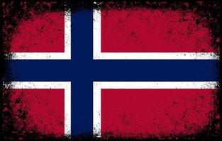 ilustração de bandeira nacional da noruega vintage grunge sujo velho vetor
