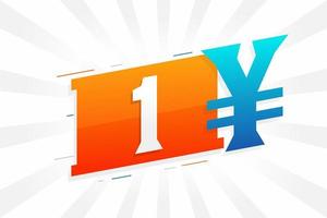 símbolo de texto de vetor de moeda chinesa de 1 yuan. vetor de estoque de dinheiro de moeda japonesa de 1 iene