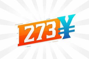 Símbolo de texto de vetor de moeda chinesa de 273 yuan. Vetor de estoque de dinheiro de moeda japonesa de 273 ienes