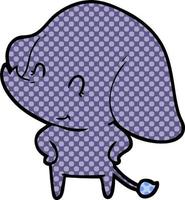 desenho animado doodle elefante fofo vetor