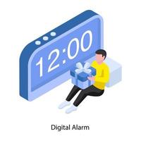 ilustração de design editável de alarme digital vetor