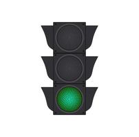 ícones que descrevem sinais de trânsito horizontais típicos com luz verde entre ilustração vetorial isolada vetor