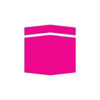 eps10 rosa vector kaaba no ícone de meca ou hajj isolado no fundo branco. símbolo de viagem e destino kabah em um estilo moderno simples e moderno para o design do seu site, logotipo e aplicativo móvel