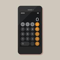 aplicativo de calculadora no smartphone vetor