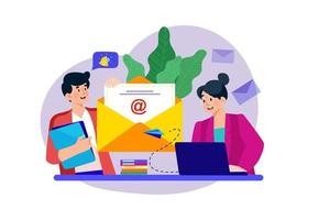 conceito de ilustração de e-mail marketing em fundo branco vetor