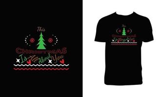 design de t-shirt de tipografia de natal vetor