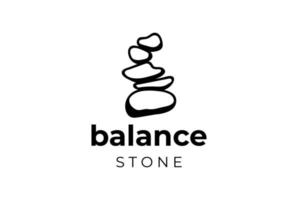 pedra de equilíbrio vintage retrô River Creek para logotipo de meditação zen de ioga vetor
