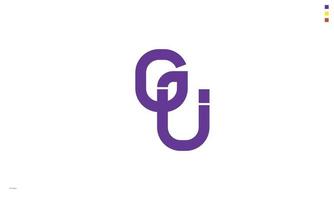 letras do alfabeto iniciais monograma logotipo gu, ug, g e u vetor