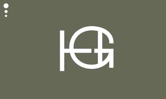 letras do alfabeto iniciais monograma logotipo hg, gh, h e g vetor