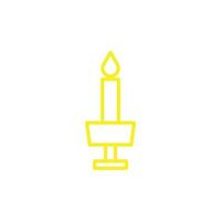 eps10 ícone de arte linha abstrata castiçal vetor amarelo isolado no fundo branco. símbolo de contorno de suporte de vela em um estilo moderno simples e moderno para o design do seu site, logotipo e aplicativo móvel