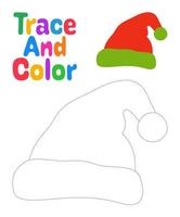 planilha de rastreamento de chapéu de elfo de natal para crianças vetor
