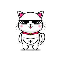 mascote de design de gato legal bonito kawaii vetor