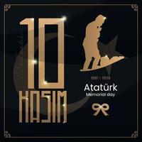 10 de novembro dia do memorial ataturk vetor