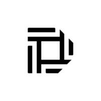design de logotipo de monograma inicial abstrato d, ícone para negócios, modelo, simples, elegante vetor