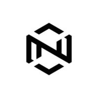 resumo n 2n iniciais monograma design de logotipo, ícone para negócios, modelo, simples, elegante vetor