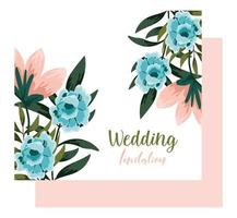 ornamento de casamento floral decorativo cartão ou convite vetor