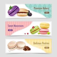 conjunto de banners verticais de macaroon vetor