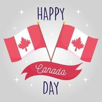bandeiras canadenses do feliz dia do canadá desenho vetorial vetor
