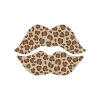 lábios de leopardo. 4 de julho. elementos de design de tendência nas cores do leopardo. ilustração em vetor logotipo. design de impressão de camiseta moderna