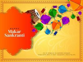 design de fundo de celebração do festival makar sankranti vetor