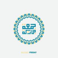caligrafia árabe jumaa mubaraka. cartão de felicitações do fim de semana no mundo muçulmano, traduzido que seja uma sexta-feira abençoada vetor