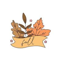 folhas de outono. conjunto isolado de vetor de folhas de maple, carvalho e rowan. letras de mão caem. ideal para papel de parede, papel de presente, preenchimentos de padrão, fundo de página da web, cartões de outono.