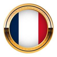 emblema da bandeira da frança, modelo de medalha de ouro, bandeira da copa do mundo, terceiro ícone inferior vetor