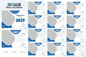 design de modelo de calendário de mesa corporativo moderno e limpo para o ano 2023 vetor