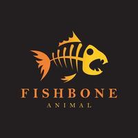 design de logotipo de animal espinha de peixe vetor