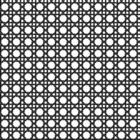 padrão de tecelagem de caning de vetor preto e branco sem costura