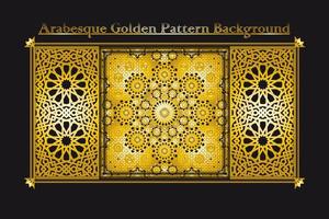 coleção de fundo padrão dourado arabesco, imagem vetorial de ornamento islâmico de fundo de luxo dourado vetor