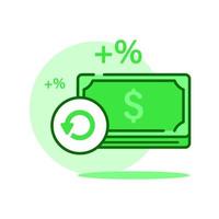 cashback conceito ilustração design plano vetor eps10. elemento gráfico simples e moderno para página de destino, interface do usuário de estado vazio, infográfico