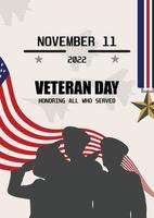 cartaz do dia do veterano na américa dos estados unidos vetor