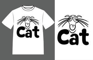 design de camiseta de vetor de gato