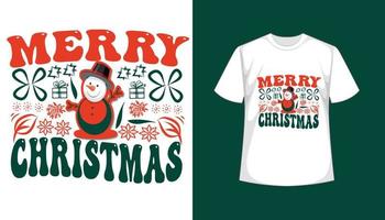 design de t-shirt de feliz natal vetor