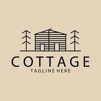 logotipo, ícone e símbolo da arte da linha cottage, design de ilustração vetorial vetor