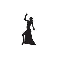 garota dançando vetor de logotipo tradicional