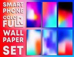 Modelos de papel de parede de textura gradiente colorida para smartphones vetor
