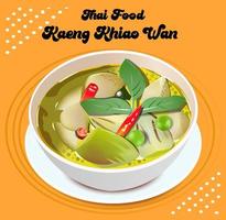 kaeng kaew wan comida tailandesa vetor