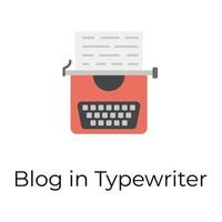 blog na máquina de escrever vetor