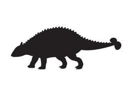 dinossauro de silhueta de anquilossauro preto vector