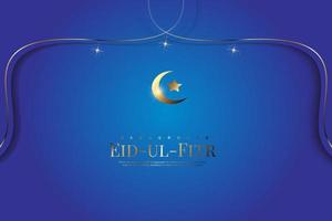 lua de fundo de luxo azul árabe islâmico vetor