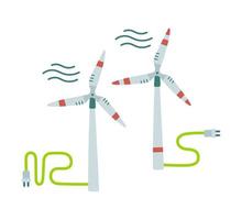 ícone de turbina eólica. estilo de design plano. silhueta do moinho de vento. ícone simples. ícone plano moderno em cores elegantes. vetor