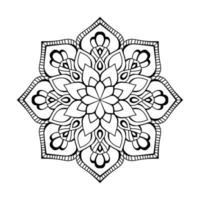 mandala, rabiscos de estêncil de padrão de mandala, padrões de ornamento redondos para henna, mehndi, tatuagem, página de livro para colorir vetor