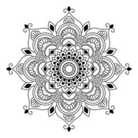 mandala, rabiscos de estêncil de padrão de mandala, padrões de ornamento redondos para henna, mehndi, tatuagem, página de livro para colorir vetor