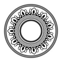 mandala, rabiscos de estêncil de padrão de mandala, padrões de ornamento redondos para henna, mehndi, tatuagem, página de livro para colorir vetor