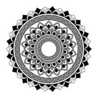 mandala, rabiscos de estêncil de padrão de mandala, padrões de ornamento redondos para henna, mehndi, tatuagem, página de livro para colorir vetor