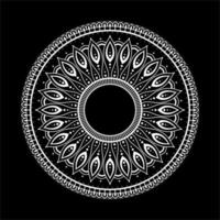 mandala branca no esboço de rabiscos de estêncil padrão preto, padrões de ornamento redondos para henna, mehndi, tatuagem vetor