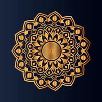padrão de arabesco de mandala floral de ouro de luxo para impressão, pôster, capa, folheto, panfleto, ornamento de renda redonda ornamental de estilo oriental vetor
