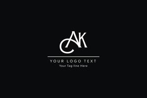 ak design de logotipo de letra. ilustração em vetor criativo moderno ak letras ícone.